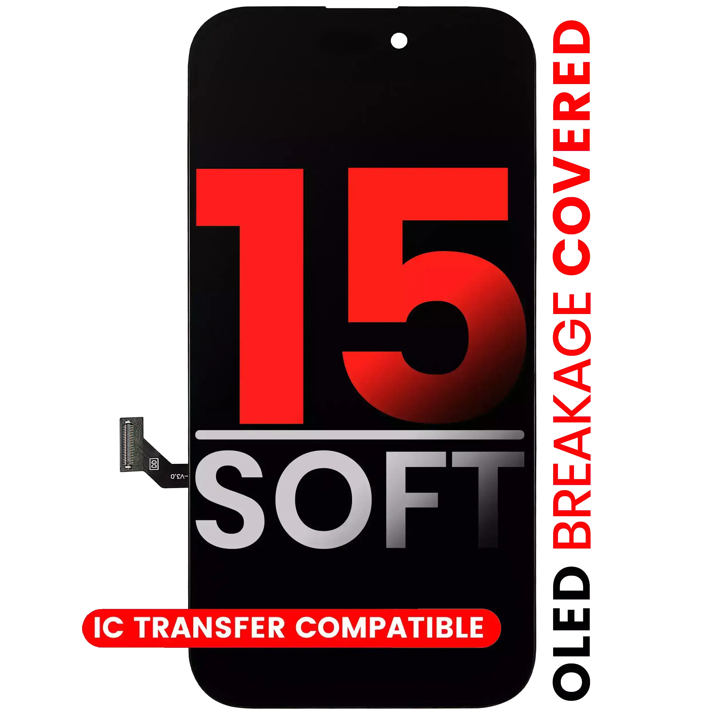 [107082130503] Ensamble OLED Para iPhone 15 (Aftermarket Pro: XO7 Soft)