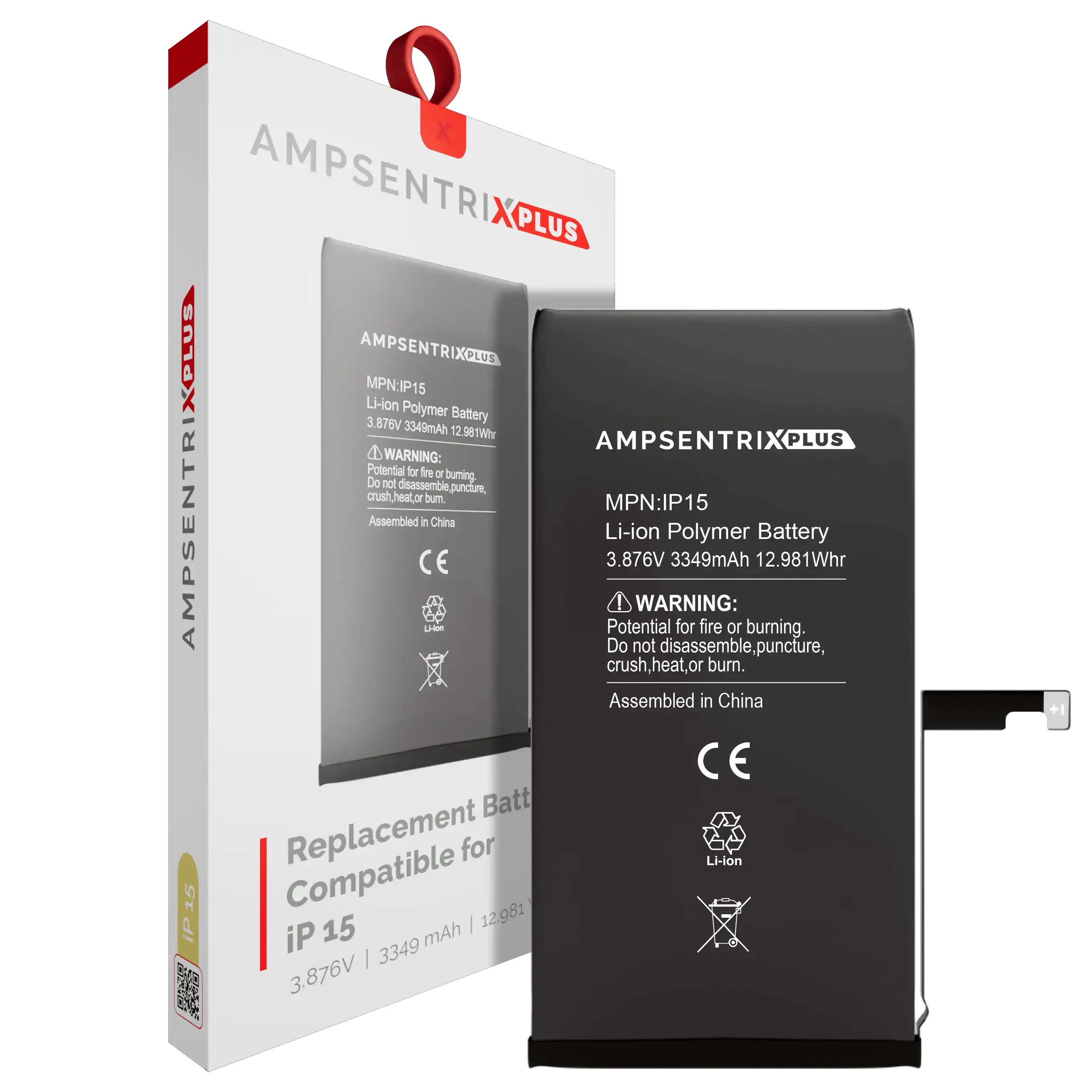 [107082131164] Batería de Repuesto Para iPhone 15 (AmpSentrix Plus)